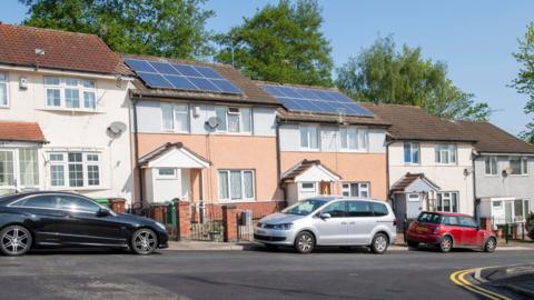 Houses with solar panels