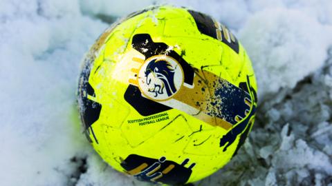 A football on snow