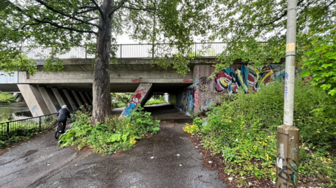 Graffiti on an underpass tunnel in Leicester