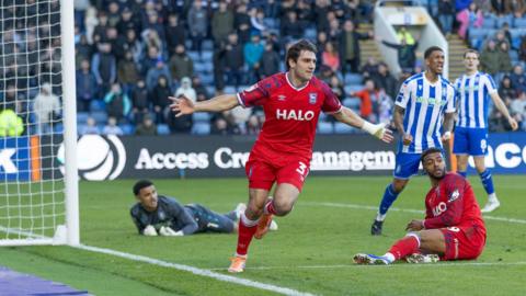 Ivan Azon wheels away after scoring Ipswich's opener