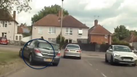 A still from a police car's dashcam footage