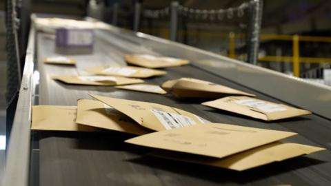 Amazon parcels in depot