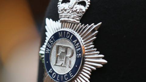 West Midlands Police badge on a helmet