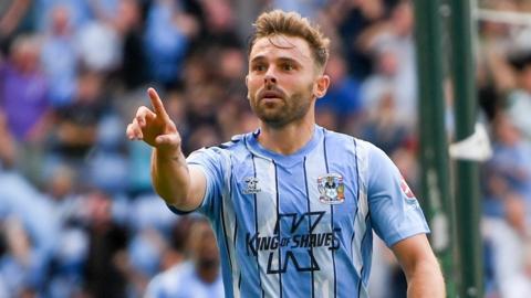 Coventry's Matt Godden celebrates a goal