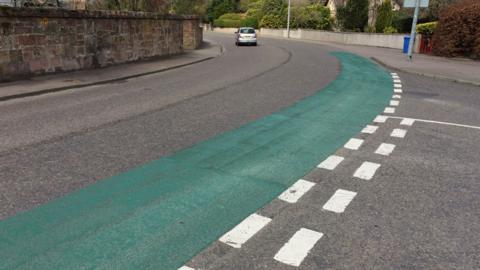 Green paint on Culduthel Road