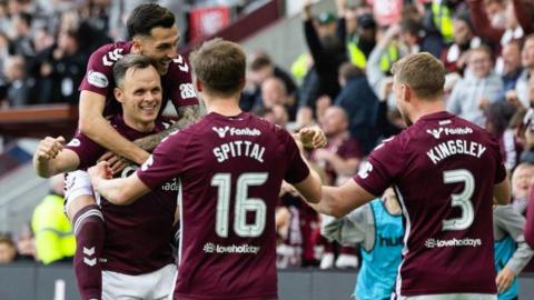 Hearts celebrate