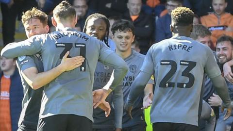 Cardiff City players celebrate