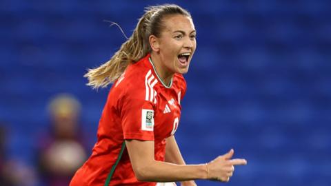 Kayleigh Green celebrating