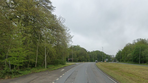 A Google Maps picture of Uxbridge Road, close to its junction with Black Park Road. 