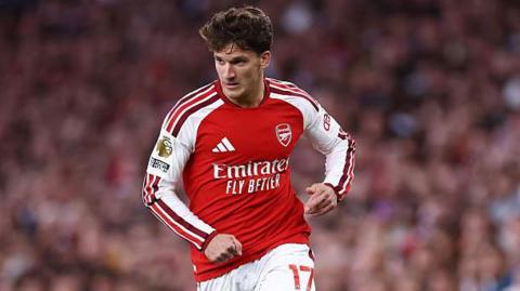 Christos Tzolis in action for Arsenal against Coventry