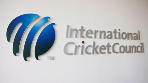 A sign for the International Cricket Council at their headquarters in Dubai