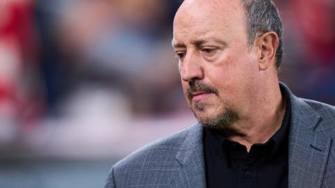 Rafael Benitez on touchline while coaching Celta Vigo during a La Liga fixture