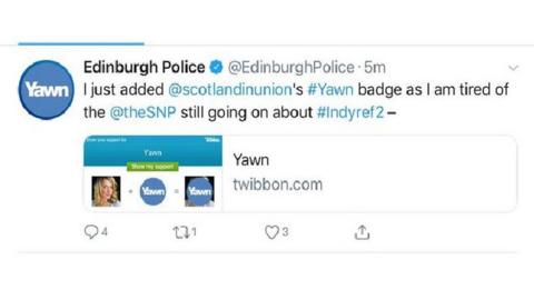 Tweet from Edinburgh Police