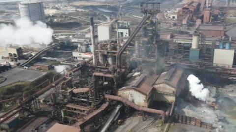 Aerial photo of Port Talbot steelworks