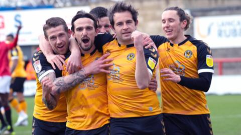 Newport celebrate goal