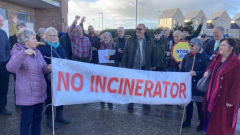 Protest against a proposed incinerator