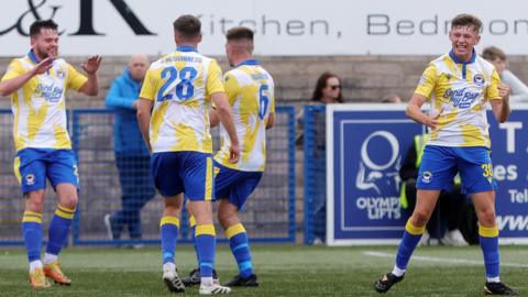 Bangor celebrate scoring