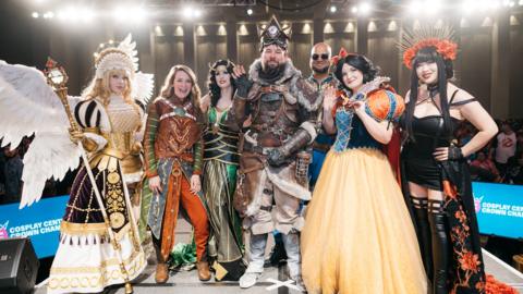 The finalists of the Cosplay championships are pictured in their different outfits