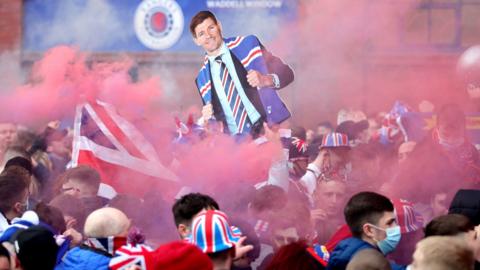 Rangers fans at Ibrox