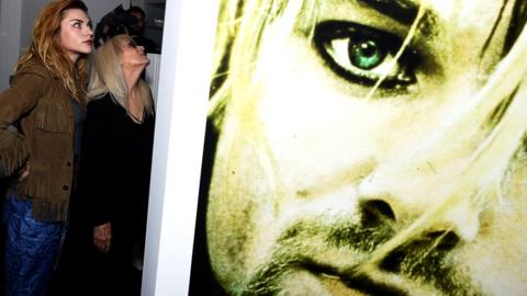 Kurt Cobain's daughter, Frances, was among the first visitors to the Irish exhibition