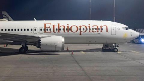 Ethiopian Airlines Boeing 737 Max 8 aircraft parked on tarmac