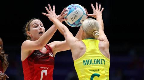 England take on Australia in the netball pool stage