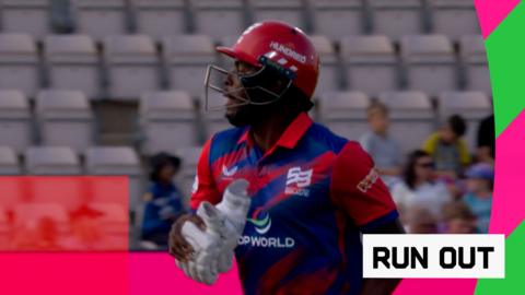 Jofra Archer leaves the crease after being run out