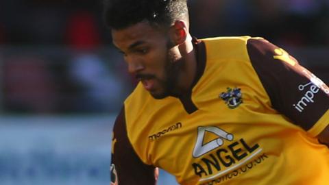 Jonah Ayunga in action for Sutton United