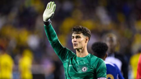 Kepa Arrizabalaga playing for Chelsea in a pre-season friendly