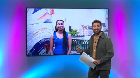 Ricky on the Newsround set