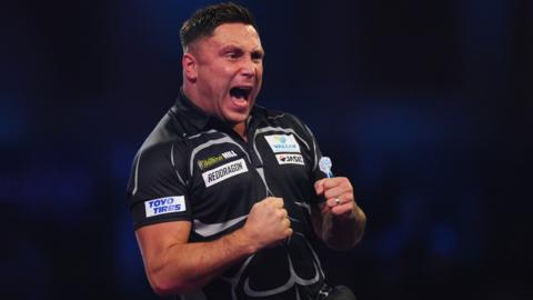 Wales' Gerwyn Price celebrates