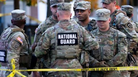 National Guard members in Washington DC after the shooting on 26 November 2025