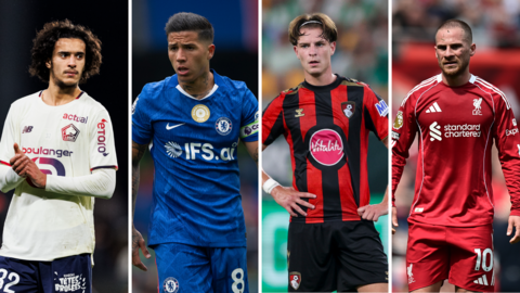 Ayyoub Bouaddi, Enzo Fernandez, Alex Scott and Alexis Mac Allister