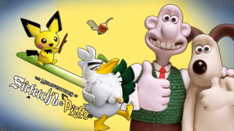An image of Sirfetch'd & Pichu along with Wallace and Gromit. 