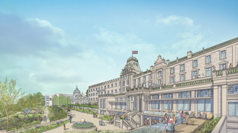 Artist's impression of Derbyshire County Council's potential County Hall in Matlock