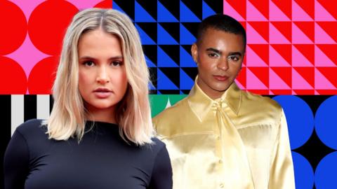 A composite image of Molly Mae and Layton Williams