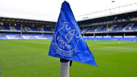 Everton corner flag inside Goodison Park