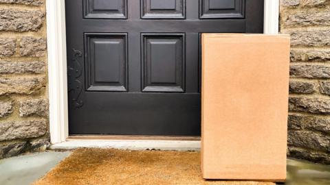 A parcel outside a home