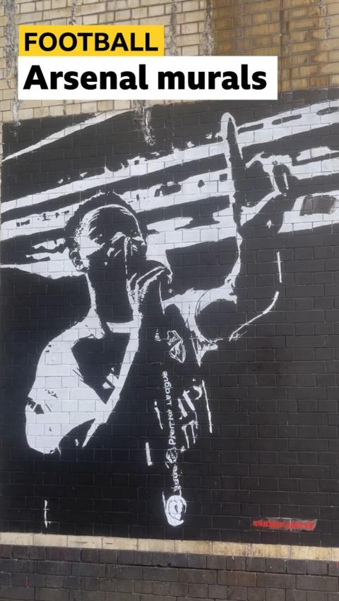 Northbanksy's latest Arsenal mural, dedicated to Bukayo Saka and Arsenal's Premier League title