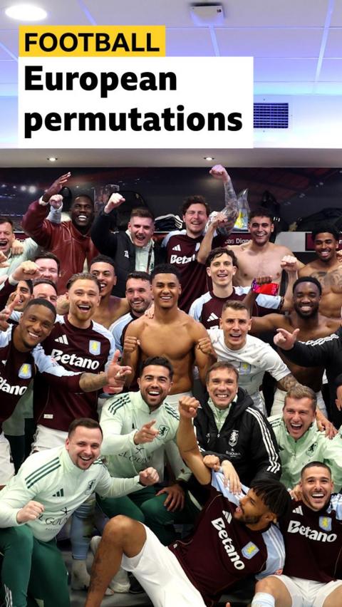 Villa celebrate reaching the Europa League final