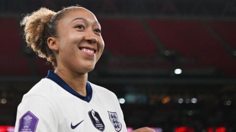 Lauren James in an England shirt at Wembley Stadium