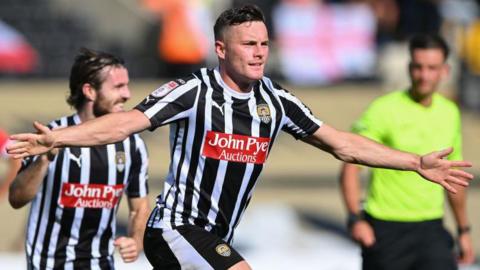 Macaulay Langstaff celebrates scoring for Notts County