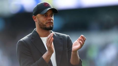 Vincent Kompany applauds the Burnley fans