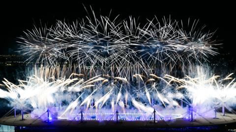 Fireworks at the closing ceremony of the 2024 Paris Olympic games