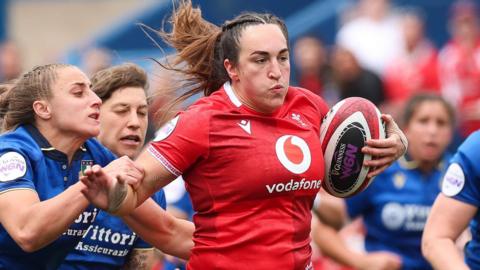 Courtney Keight scored one of Wales' tries in Cardiff