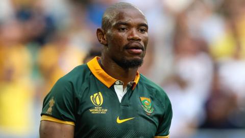 South Africa winger Makazole Mapimpi who was ruled out of the 2023 Rugby World Cup with a fractured cheek