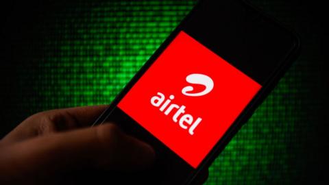 In this photo illustration an Airtel logo seen displayed on a smartphone