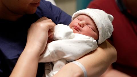 Andrea and Adam Sheppard were on their way to Cwmbran's Grange Hospital when the tot was born
