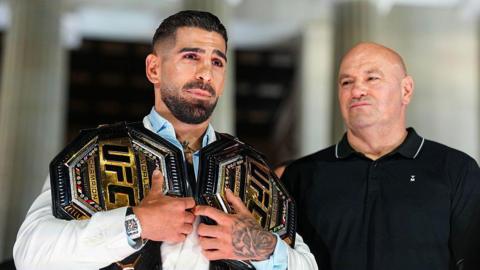 Ilia Topuria with Dana White at UFC Freedom 250 in Washington DC