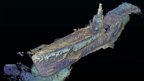 4D photogrammetry model of USS Harder (SS 257) wreck site by The Lost 52.